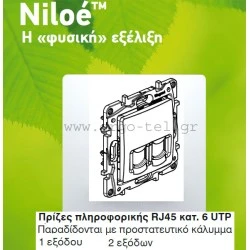 Πρίζα πληροφορικής διπλή RJ45 ΚΑΤ. 6UPT λευκή Legrand Niloe