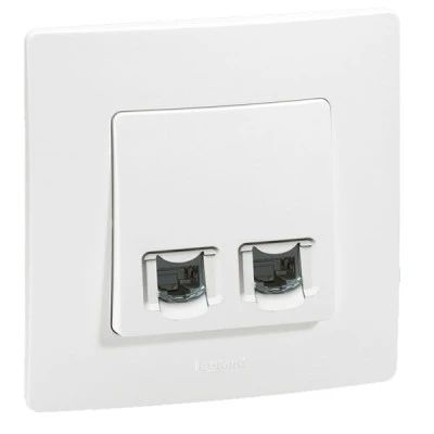 Πρίζα πληροφορικής διπλή RJ45 ΚΑΤ. 6UPT λευκή Legrand Niloe