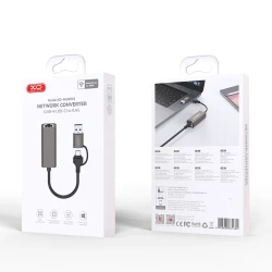 Αντάπτορας δικτύου XO XO-HUB018 USB-A/USB-C σε RJ45 100Mbs