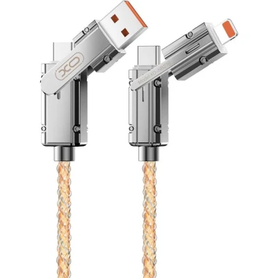 Καλώδιο φόρτισης 4 σε 1 XO-NB276 USB-C σε Lightning και USB-C σε USB-A 60W 1m γκρι Καλώδιο φόρτισης 4 σε 1 XO-NB276 USB-C σε Lightning και USB-C σε USB-A 60W 1m γκρι