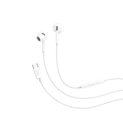 Earphones με μικρόφωνο XO USB-C σύνδεση με ψηφιακό decoding και μήκος καλωδίου 1.2m σε λευκό χρώμα