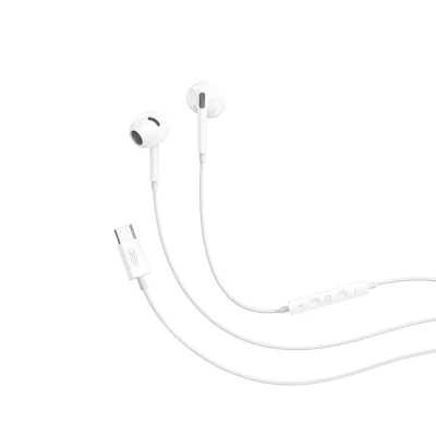 Earphones με μικρόφωνο XO USB-C σύνδεση με ψηφιακό decoding και μήκος καλωδίου 1.2m σε λευκό χρώμα Earphones με μικρόφωνο XO USB-C σύνδεση με ψηφιακό decoding και μήκος καλωδίου 1.2m σε λευκό χρώμα