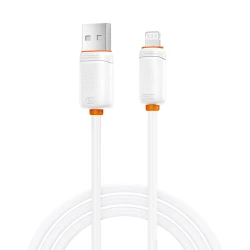 Καλώδιο Lightning 1m M/USB-A REBEL σε λευκό χρώμα με λειτουργία φόρτισης & μεταφοράς δεδομένων