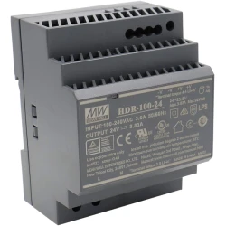 Τροφοδοτικό ράγας MEAN WELL HDR-100-24 24V DC 92W 3.83A