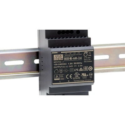 Τροφοδοτικό ραγας MEANWELL HDR-60-24 24V 60W/2.5A Τροφοδοτικό ραγας MEANWELL HDR-60-24 24V 60W/2.5A