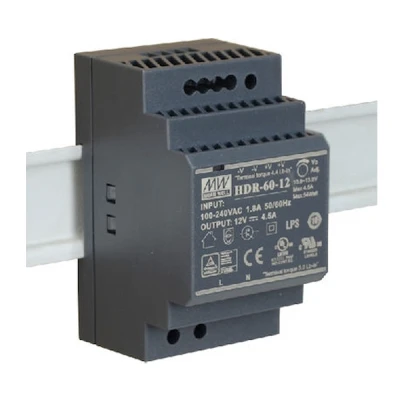 Τροφοδοτικό ράγας Mean Well HDR-60-12 12V 54W 4,5A Τροφοδοτικό ράγας Mean Well HDR-60-12 12V 54W 4,5A