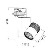 Προβολέας led ράγας 4 καλωδίων γκρι 15W 230V 4000k ενδιάμεσο λευκό φως 1150lm δέσμης 36° Προβολέας led ράγας 4 καλωδίων γκρι 15W 230V 4000k ενδιάμεσο λευκό φως 1150lm δέσμης 36°