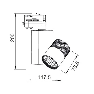 Προβολέας led ράγας 4 καλωδίων γκρι 15W 230V 3000k θερμό λευκό φως 1100lm δέσμης 36° Προβολέας led ράγας 4 καλωδίων γκρι 15W 230V 3000k θερμό λευκό φως 1100lm δέσμης 36°