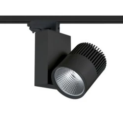 Προβολέας led ράγας 4 καλωδίων μαύρος 30W 230V 3000k θερμό λευκό φως 2200lm δέσμης 36°