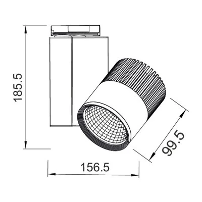 Προβολέας led ράγας 2 καλωδίων γκρι 30W 230V 3000k θερμό λευκό φως 2200lm δέσμης 36°