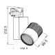 Προβολέας led ράγας 4 καλωδίων μαύρος 30W 230V 3000k θερμό λευκό φως 2200lm δέσμης 36°