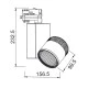 Προβολέας led ράγας 4 καλωδίων γκρι 45W 230V 3000k θερμό λευκό φως 3200lm δέσμης 36°