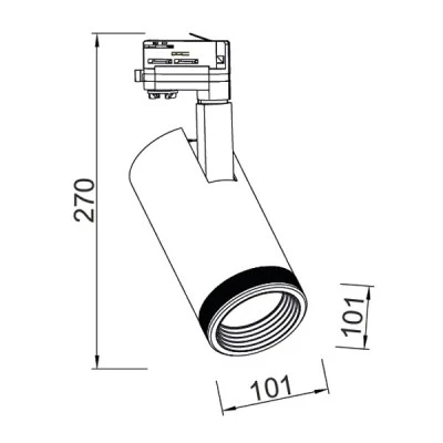 Προβολέας led ράγας 4 καλωδίων μαύρος 40W 230V 4000k ενδιάμεσο λευκό φως ελεγχόμενης δέσμης Προβολέας led ράγας 4 καλωδίων μαύρος 40W 230V 4000k ενδιάμεσο λευκό φως ελεγχόμενης δέσμης
