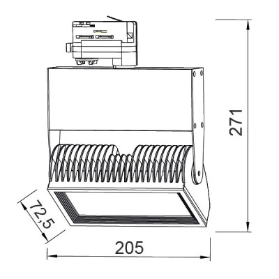 Προβολέας led ράγας 4 καλωδίων λευκός 45W 230V 3000k θερμό λευκό φως 3500lm δέσμης 80°
