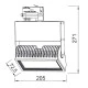 Προβολέας led ράγας 4 καλωδίων λευκός 45W 230V 3000k θερμό λευκό φως 3500lm δέσμης 80°
