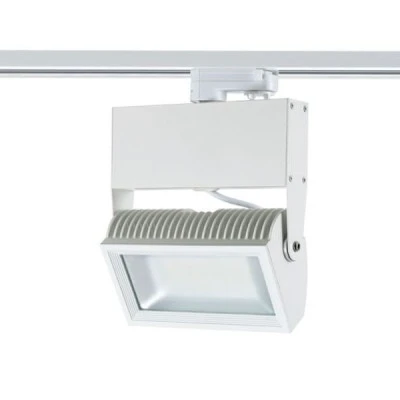 Προβολέας led ράγας 4 καλωδίων λευκός 45W 230V 3000k θερμό λευκό φως 3500lm δέσμης 80°
