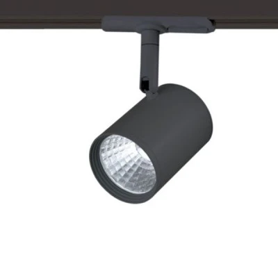 Προβολέας led ράγας 2 καλωδίων μαύρο 7W 230V 3000k θερμό λευκό φως 500lm δέσμης 24° Προβολέας led ράγας 2 καλωδίων μαύρο 7W 230V 3000k θερμό λευκό φως 500lm δέσμης 24°