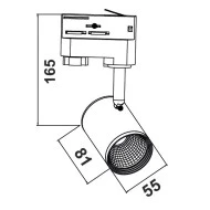 Προβολέας led ράγας 4 καλωδίων λευκός 7W 230V 4000k ενδιάμεσο λευκό φως 540lm δέσμης 24°