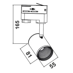 Προβολέας led ράγας 4 καλωδίων λευκός 7W 230V 4000k ενδιάμεσο λευκό φως 540lm δέσμης 24°