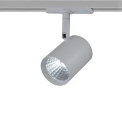 Προβολέας led ράγας 2 καλωδίων γκρι 7W 230V 3000k θερμό λευκό φως 500lm δέσμης 24°