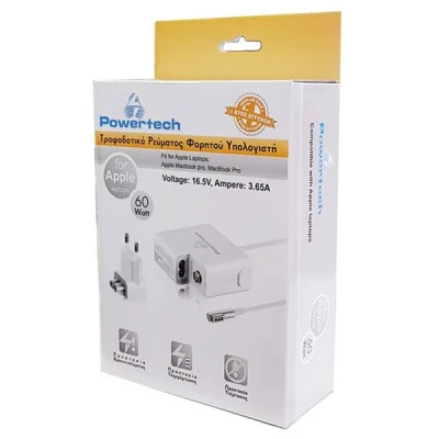 Τροφοδοτικό laptop POWERTECH PT-288 για APPLE 60W 16.5V 3.65A Τροφοδοτικό laptop POWERTECH PT-288 για APPLE 60W 16.5V 3.65A