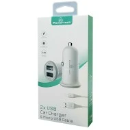Φορτιστής αυτοκινήτου & καλώδιο Micro USB POWERTECH PT-772 2x USB 3.4A