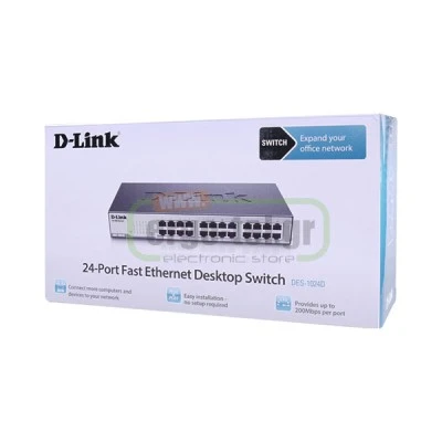 Μεταγωγέας δικτύου Rack Mounted Switch D-LINK DES-1024D με 24 θύρες unmanaged desktop 10/100Mbps