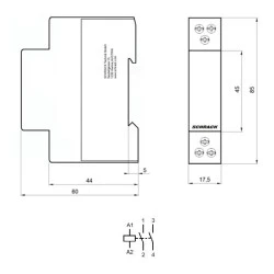 Ρελέ ισχύος ράγας Schrack BZ326437ME 20A 2NO 230VAC 1M μονοπολικό