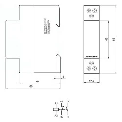 Ρελέ ισχύος ράγας Schrack BZ326438ME 20A 1NO+1NC 230VAC 1M μονοπολικό
