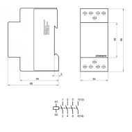 Ρελέ ισχύος ράγας Schrack BZ326460ME 25A 4NO 24VAC 2M διπολικό