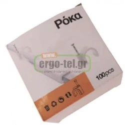 Στηρίγματα καλωδίων - ρόκα 6/35 συσκευασία 100 τεμαχίων με καρφί από χάλυβα