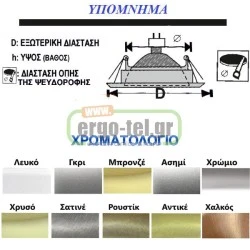 Φωτιστικό σποτ χωνευτό αλουμινίου τρίγωνο λευκό χρώμα σταθερό για λάμπα MR16 και GU10