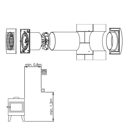 Εξαεριστήρας μπάνιου Ø100 230V 50Hz 65m³/h με αυτόματες περσίδες Europlast SPKT-100 και θερμοστάτη