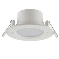 Led σποτ μπάνιου λευκό στρογγυλό χωνευτό 6W 230V 3000k θερμό φως 120° 450lm στεγανό IP54