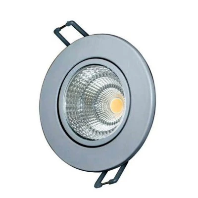 Led σποτ μπάνιου κινητό νίκελ ματ  στρογγυλό χωνευτό 6W 230V 6000k ψυχρό φως 60° 440lm στεγανό IP44