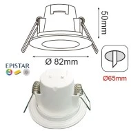 Led σποτ μπάνιου νίκελ ματ τετράγωνο χωνευτό 5W 230V 6000k ψυχρό φως 420lm στεγανό IP65