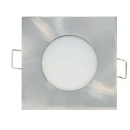 Led σποτ μπάνιου νίκελ ματ τετράγωνο χωνευτό 5W 230V 6000k ψυχρό φως 420lm στεγανό IP65