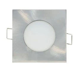 Led σποτ μπάνιου νίκελ ματ τετράγωνο χωνευτό 5W 230V 3000k θερμό φως 400lm στεγανό IP65