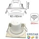 Led σποτ μπάνιου νίκελ ματ τετράγωνο χωνευτό 5W 230V 3000k θερμό φως 400lm στεγανό IP65