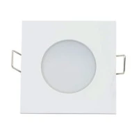 Led σποτ μπάνιου λευκό τετράγωνο χωνευτό 5W 230V 3000k θερμό φως 400lm στεγανό IP65