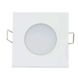 Led σποτ μπάνιου λευκό τετράγωνο χωνευτό 5W 230V 3000k θερμό φως 400lm στεγανό IP65