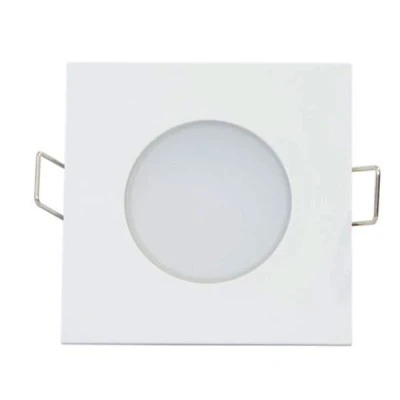 Led σποτ μπάνιου λευκό τετράγωνο χωνευτό 5W 230V 3000k θερμό φως 400lm στεγανό IP65