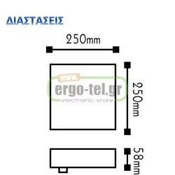 LED πλακάκι δαπέδου τετράγωνο 24VDC με 147 LED 8W μπλε φως στεγανό ΙΡ66
