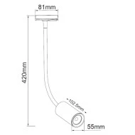 Σποτ led ράγας 2 καλωδίων λευκό 10W 230V 3000k θερμό λευκό φως 850lm δέσμης 24°