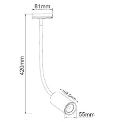 Σποτ led ράγας 4 καλωδίων λευκό 10W 230V 4000k λευκό φως 900lm δέσμης 24°