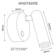 Led φωτιστικό σποτ Inyoka λευκό επίτοιχο 3W 4000k ενδιάμεσο λευκό φως για ξενοδοχεία Led φωτιστικό σποτ Inyoka λευκό επίτοιχο 3W 4000k ενδιάμεσο λευκό φως για ξενοδοχεία