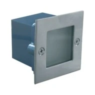 Led σποτ τοίχου χωνευτό sam τετράγωνο inox 1,5W ψυχρό λευκό φως 6000k 125Lm στεγανό IP44