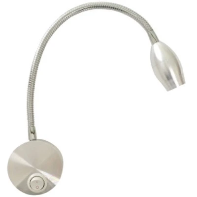 Led απλίκα Luminaire inyoka 3W 3000k θερμό λευκό φως νίκελ επίτοιχη με βραχίονα σπιράλ