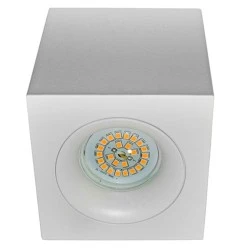 Φωτιστικό σποτ επίτοιχο τετράγωνο 96x96x90mm βαθύ σταθερό λευκό για λάμπες MR16 & GU10