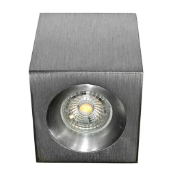 Φωτιστικό σποτ επίτοιχο τετράγωνο 96x96x90mm βαθύ σταθερό βούρτσας για λάμπες MR16 & GU10
